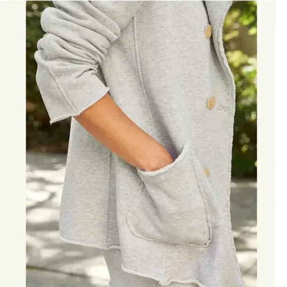 Frank & Eileen Belfast Triple Fleece Peacoat Jacket In Gray Melange Size Medium - Picture 9 of 14